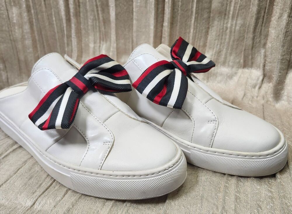 Katy Perry The Amber White Slip On Sneaker Red White Blue Bow School Spirit 9